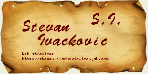 Stevan Ivačković vizit kartica